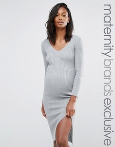 Облегающее платье миди для беременных Missguided Maternity - Серый