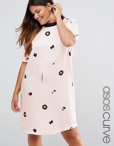 Платье-футболка с принтом ASOS CURVE - Мульти