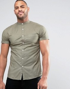 Оксфордская рубашка скинни в стиле casual с воротником на пуговице ASOS - Зеленый