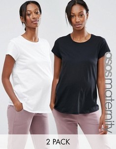 2 футболки для беременных с круглым вырезом ASOS Maternity - СКИДКА 15 - Мульти
