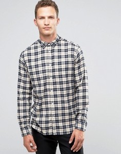 Фланелевая рубашка классического кроя в клетку Selected Homme - Белый