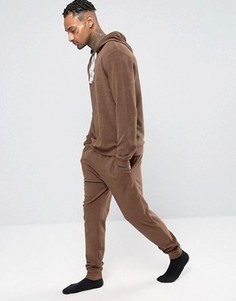 Махровые джоггеры скинни ASOS - Коричневый