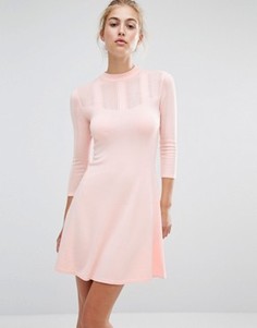Ажурное короткое приталенное платье Miss Selfridge - Бежевый