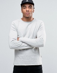 Вязаный джемпер с круглой необработанной горловиной Jack &amp; Jones - Серый