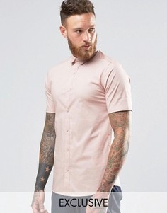 Строгая рубашка скинни с короткими рукавами Only &amp; Sons - Розовый