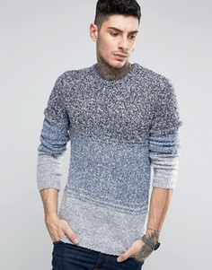 Джемпер с круглым вырезом и эффектом омбре ASOS Cobra - Синий