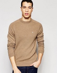 Трикотажный джемпер из мериносовой шерсти Original Penguin - Бежевый