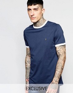 Футболка слим с контрастной отделкой Farah Exclusive - Темно-синий