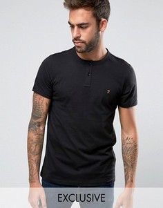 Эксклюзивная футболка хенли узкого кроя Farah - Черный