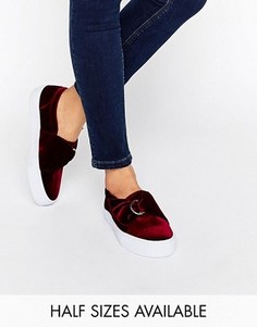 Бархатные кроссовки с D‑образными кольцами ASOS DIGGER - Красный