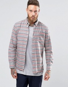 Рубашка в горизонтальную полоску из хлопка с начесом Penfield Hants - Серый