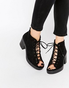 Сандалии с каблуком и шнуровкой ASOS TIGER - Черный