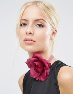 Бархатное ожерелье‑чокер с розой ASOS - Фиолетовый