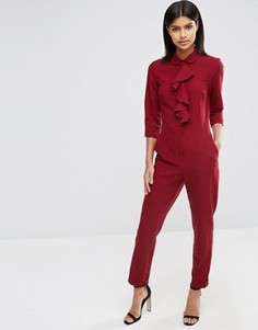 Комбинезон с рубашкой и рюшами ASOS - Красный