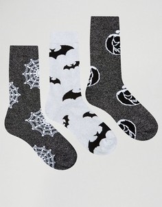 3 пары носков с блестками ASOS Halloween - Мульти