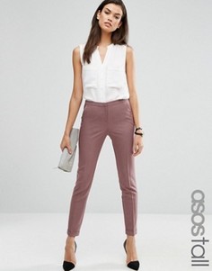 Укороченные брюки-сигареты из крепа ASOS TALL - Фиолетовый