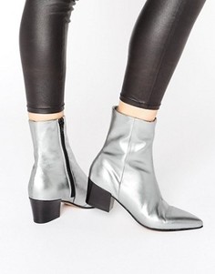 Кожаные ботильоны ASOS RETSELLA - Серебряный