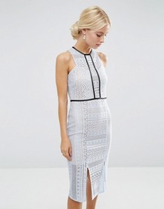 Кружевное платье‑футляр с кантом ASOS - Синий