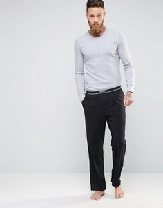 Свободные штаны для дома с контрастным поясом BOSS By Hugo Boss - Черный