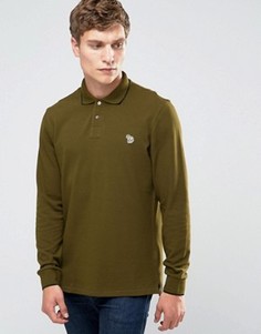 Футболка-поло слим с длинными рукавами и логотипом Paul Smith - Зеленый