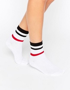 Полосатые носки в рубчик ASOS - Белый