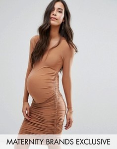 Драпированное платье миди для беременных Missguided Maternity - Рыжий