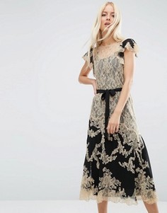 Кружевное платье миди ASOS PREMIUM - Черный
