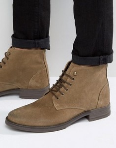 Песочные замшевые ботинки на шнуровке ASOS - Stone