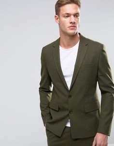 Зеленый узкий пиджак ASOS - Зеленый