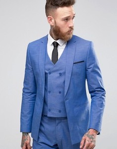 Синий супероблегающий пиджак ASOS - Синий