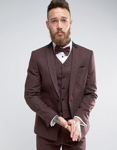 Бордовый пиджак узкого кроя ASOS - Красный