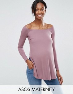 Топ для беременных с открытыми плечами и разрезами ASOS Maternity - Красный