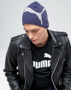 Шапка-бини с узором Puma ESS Big Cat 5292509 - Синий
