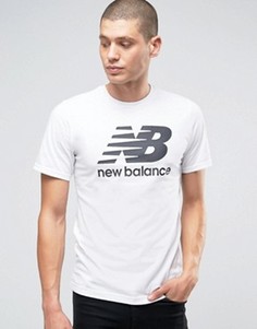 Белая футболка с классическим логотипом New Balance MT63554_WT - Белый