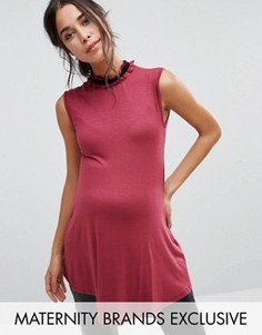 Свободный топ с оборками для беременных Bluebelle Maternity - Красный