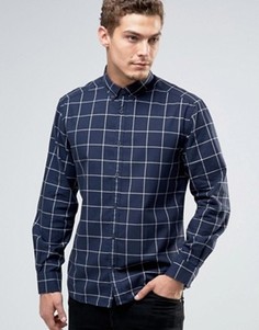 Рубашка классического кроя в тонкую клетку Esprit - Темно-синий