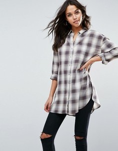 Удлиненная рубашка бойфренда в клетку ASOS - Мульти