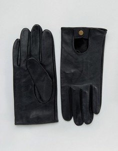 Черные кожаные автомобильные перчатки ASOS - Черный