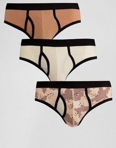 Набор из 3 тканых трусов с камуфляжным принтом ASOS СКИДКА 20 - Мульти