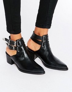 Кожаные ботинки в стиле вестерн ASOS RAMBLER - Черный
