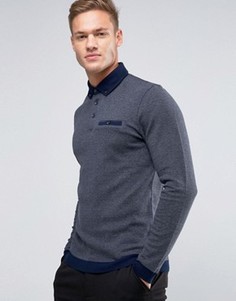 Поло с длинными рукавами и контрастным воротником Ted Baker - Серый