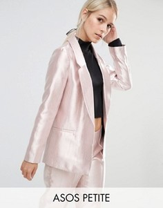 Розовый блейзер с эффектом металлик ASOS PETITE Ultimate - Розовый