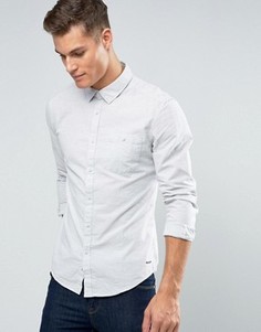 Узкая меланжевая рубашка на пуговицах Esprit - Кремовый