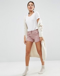 Трикотажные шорты с накладными карманами ASOS - Розовый