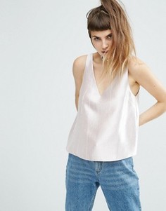 Фактурная майка цвета металлик ASOS - Розовый