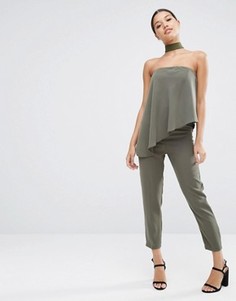 Комбинезон-бандо с присборенной накладкой ASOS - Зеленый