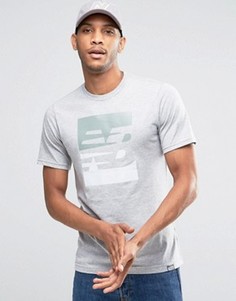 Серая футболка с логотипом New Balance SS MT63514_AG - Серый