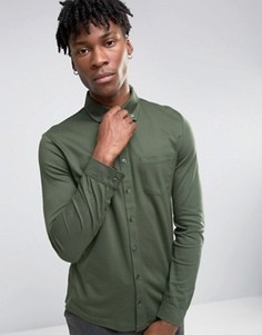 Футболка-поло из пике с длинными рукавами Burton Menswear - Зеленый