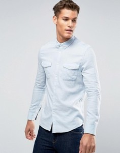 Оксфордская рубашка узкого кроя Burton Menswear - Синий