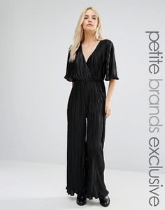 Комбинезон мини с глубоким вырезом Fashion Union Petite - Черный